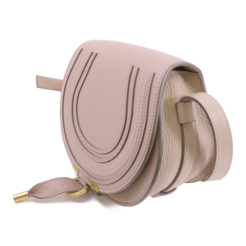 Chloe 牛皮皮革Small Marcie Saddle金扣肩背袋-2