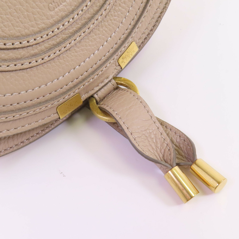 Chloe 牛皮皮革Small Marcie Saddle金扣肩背袋-9