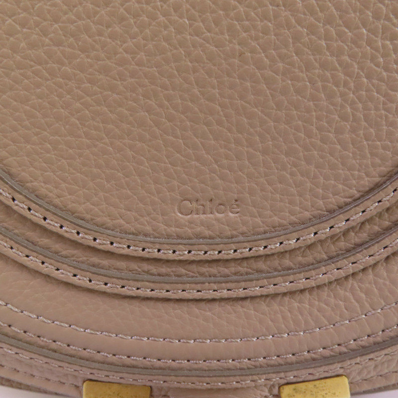 Chloe 牛皮皮革Small Marcie Saddle金扣肩背袋-10