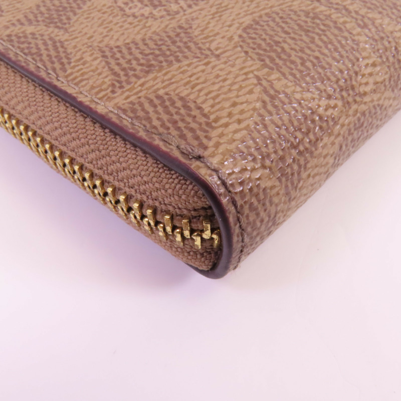 COACH 塗層帆布/牛皮皮革Zip Long Wallet金扣拉鏈長錢包-6