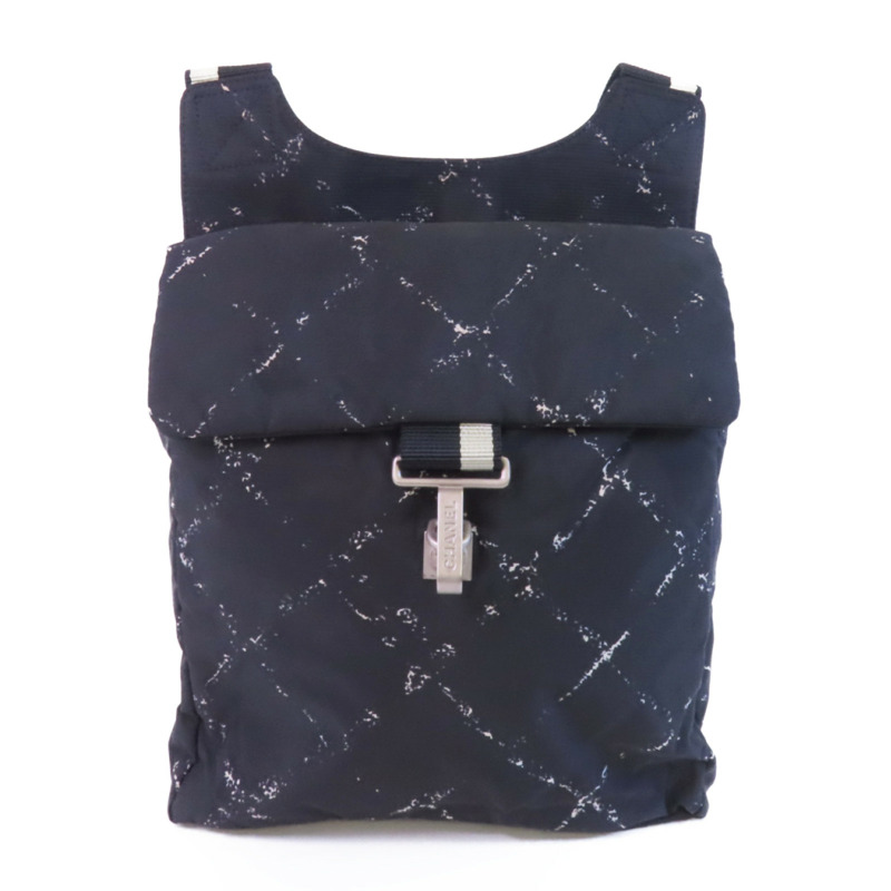 CHANEL 尼龍Travel Line Backpack銀扣背包-0