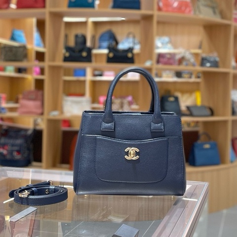 Chanel香奈儿  mini executive 藏蓝色牛皮tote