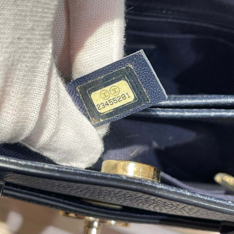 Chanel香奈儿 mini executive 藏蓝色牛皮tote-7