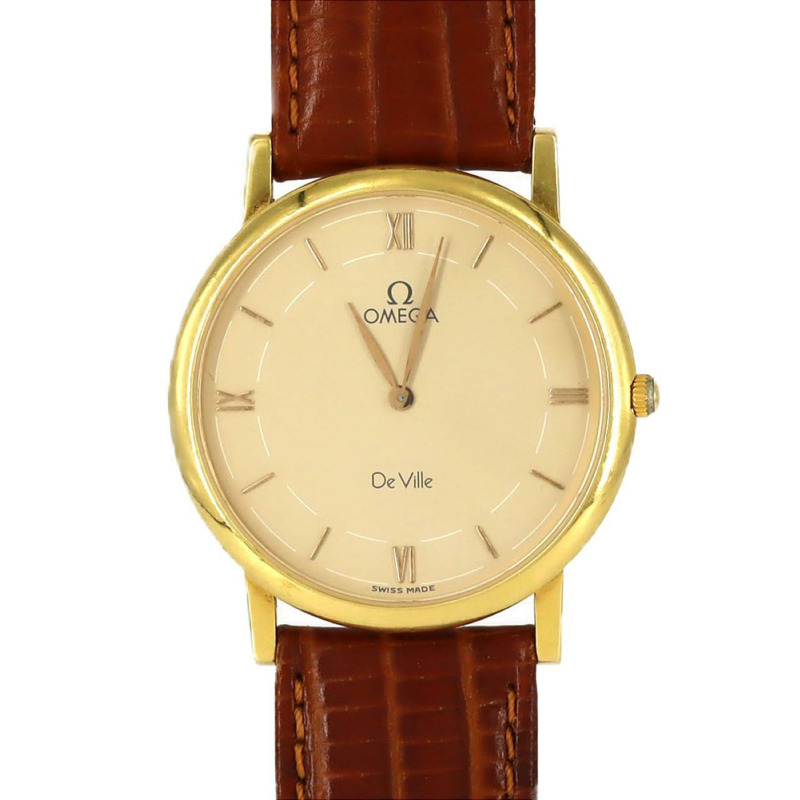 歐米茄碟飛 YG 石英腕錶-0