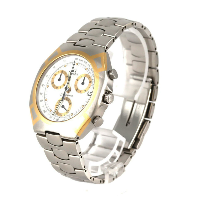 歐米茄海馬系列北極星計時碼錶 GP 雙色 386.1031 SSxGP 石英腕錶-1