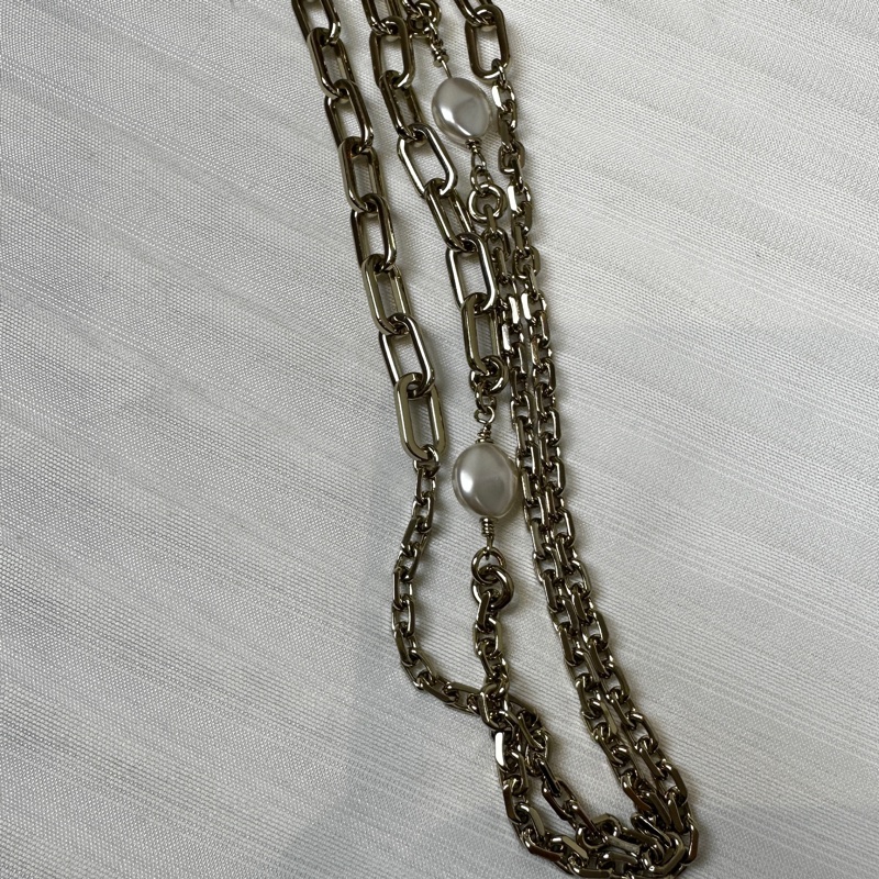 迪奧/Dior 迷你化妝包 金線粉鑽珍珠裝飾 鏈條斜背包11x7x9.5cm-14