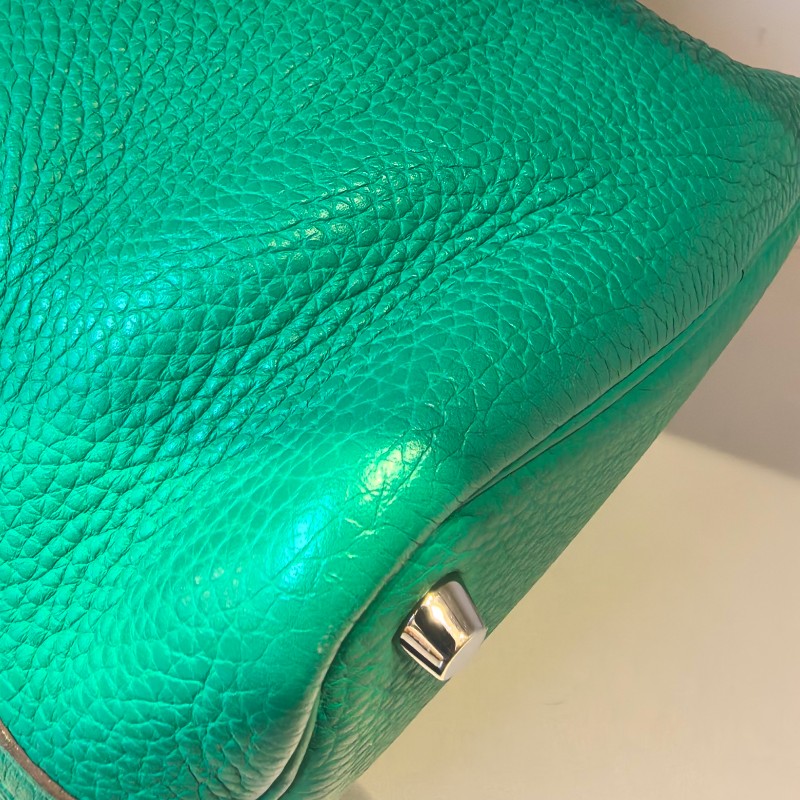 Hermes picotin菜籃子18綠色手提包-6
