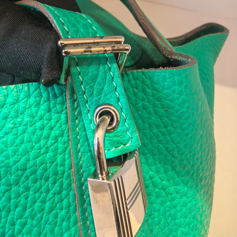 Hermes picotin菜籃子18綠色手提包-16