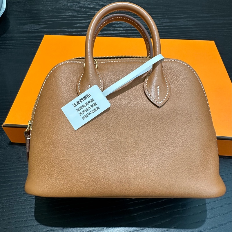 Hermès Mini Bolide 迷你保齡球包|金棕金扣 Evercolor 皮 《已通過安心購認證》-5