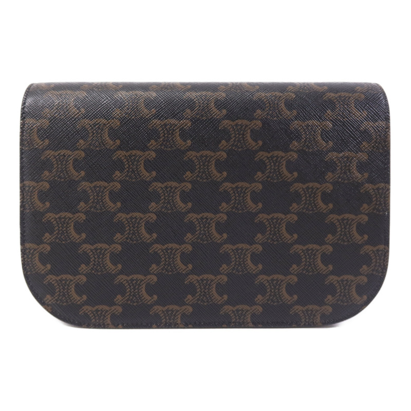 CELINE 塗層帆布Duo Wallet On Strap金扣肩背袋-1