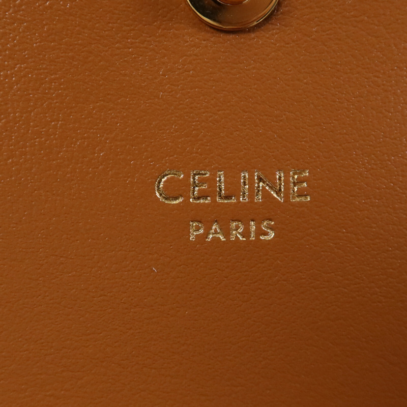 CELINE 塗層帆布Duo Wallet On Strap金扣肩背袋-5