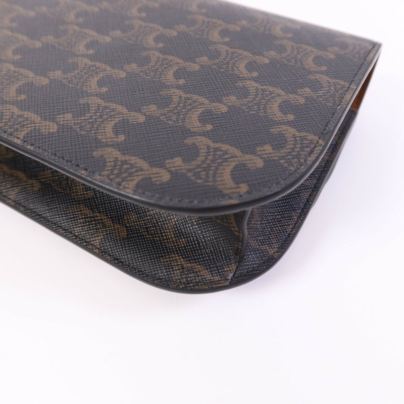 CELINE 塗層帆布Duo Wallet On Strap金扣肩背袋-12