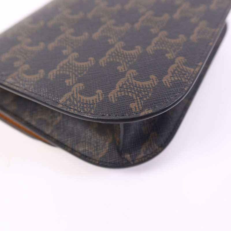 CELINE 塗層帆布Duo Wallet On Strap金扣肩背袋-13