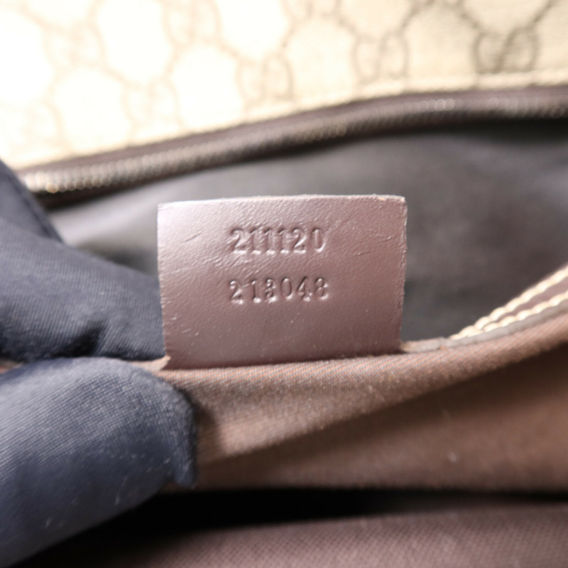 GUCCI 塗層帆布Tote Bag銀扣手挽袋-6
