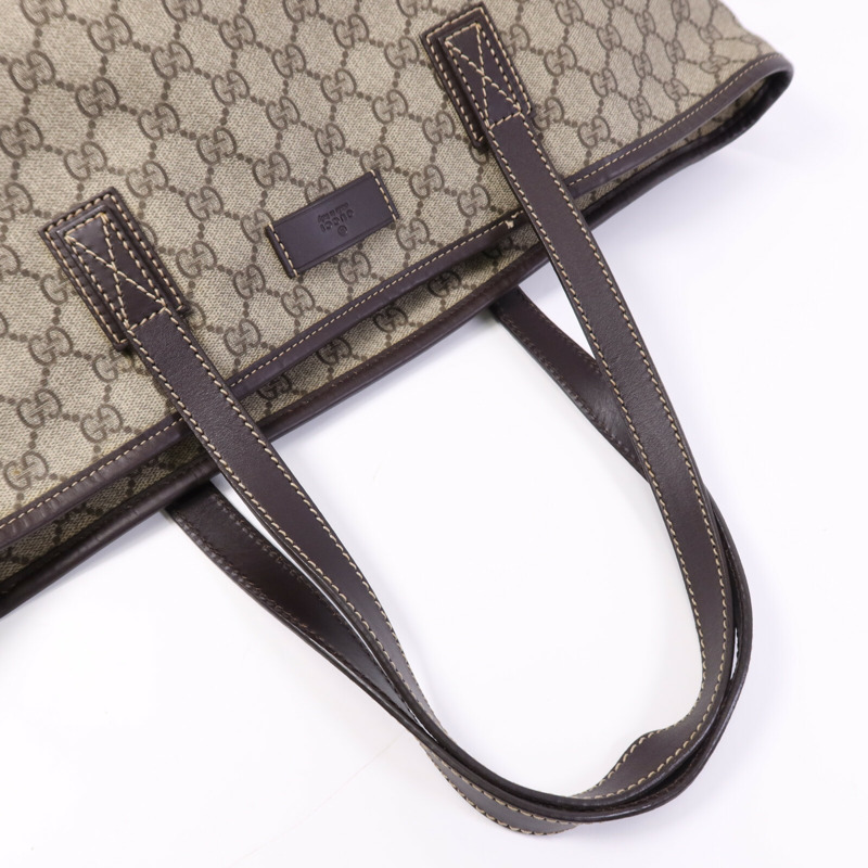 GUCCI 塗層帆布Tote Bag銀扣手挽袋-7