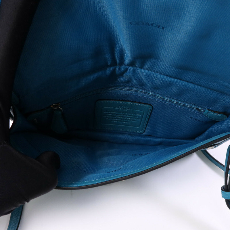 COACH 牛皮皮革Shoulder Bag銀扣肩背袋-4