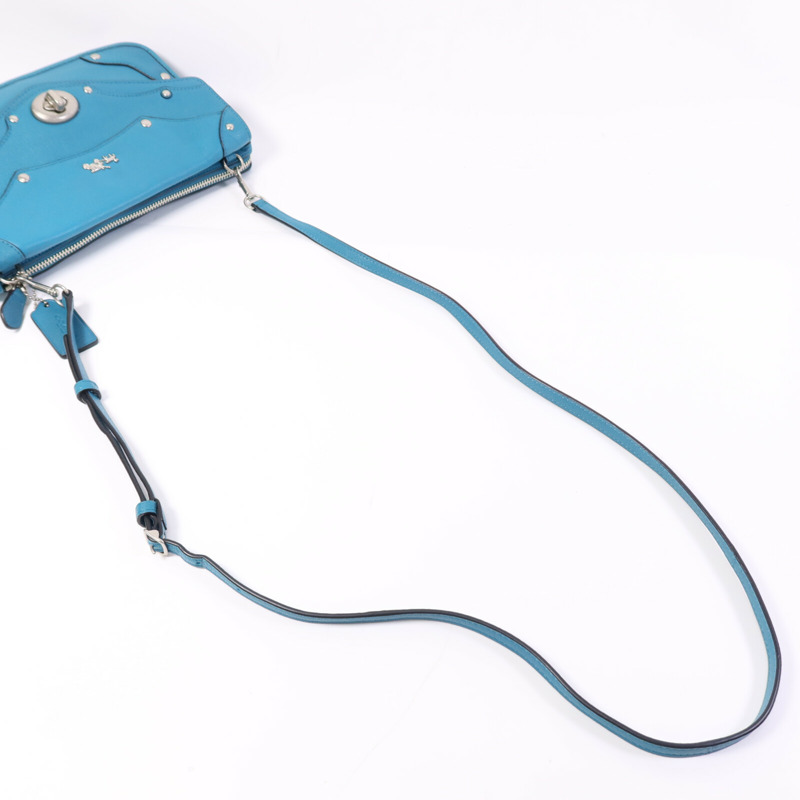 COACH 牛皮皮革Shoulder Bag銀扣肩背袋-8