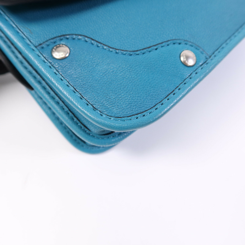 COACH 牛皮皮革Shoulder Bag銀扣肩背袋-10