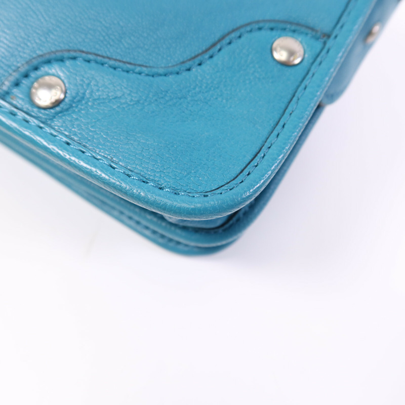COACH 牛皮皮革Shoulder Bag銀扣肩背袋-11