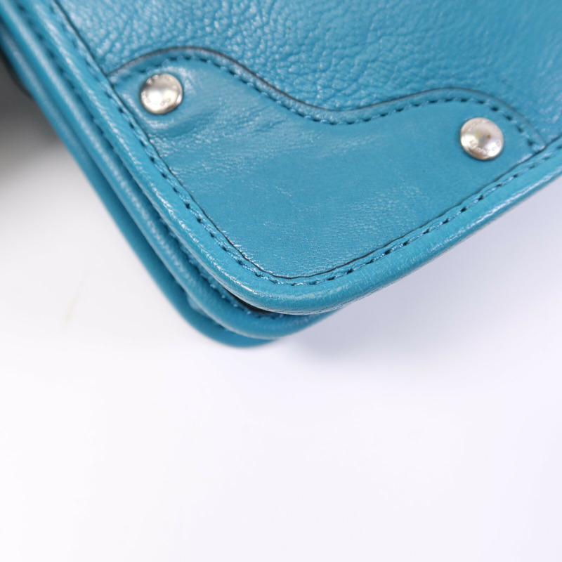 COACH 牛皮皮革Shoulder Bag銀扣肩背袋-12