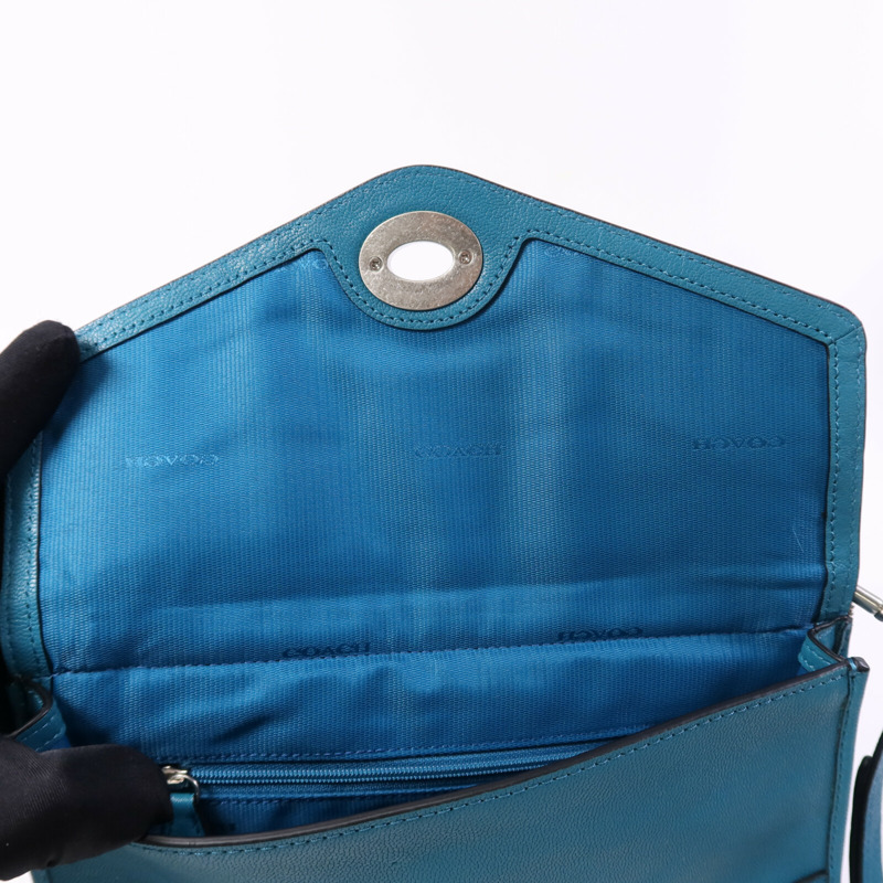 COACH 牛皮皮革Shoulder Bag銀扣肩背袋-14