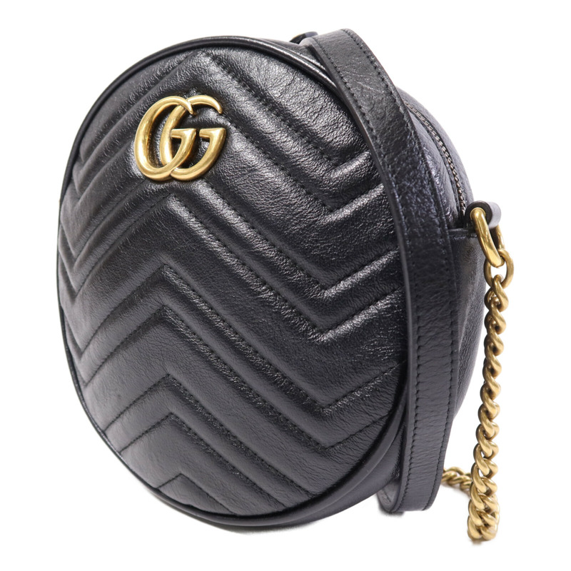 GUCCI 牛皮皮革GG Marmont金扣肩背袋-1