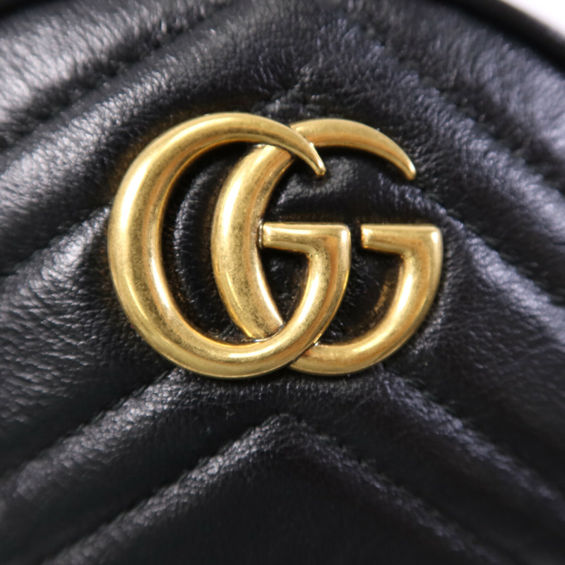 GUCCI 牛皮皮革GG Marmont金扣肩背袋-6