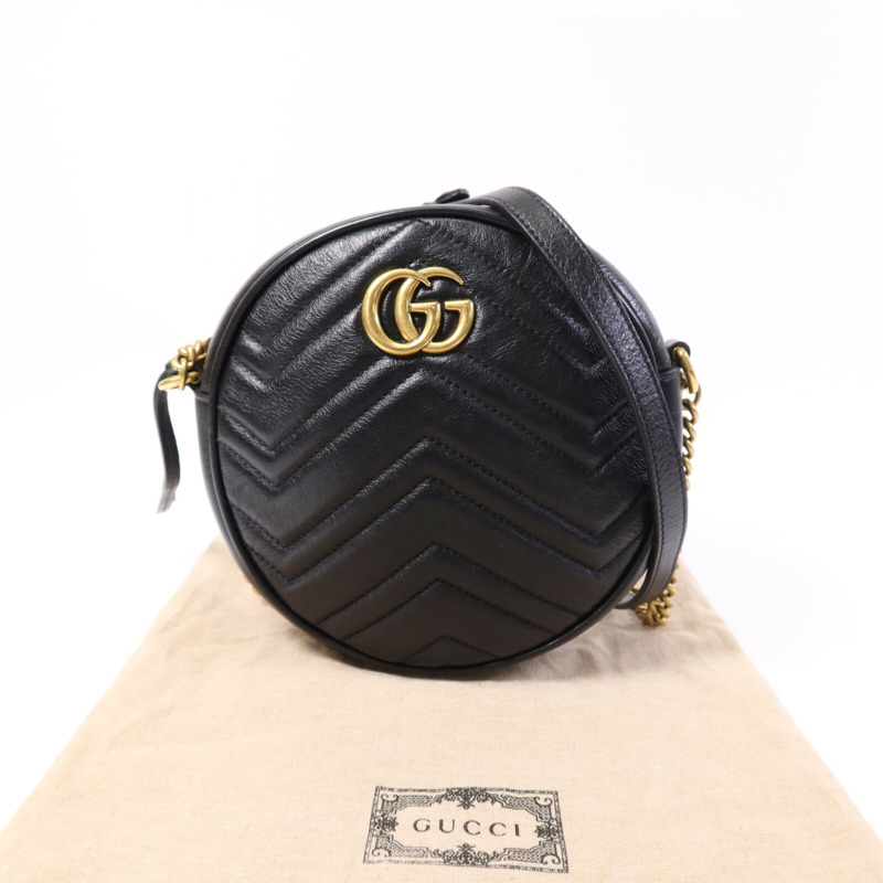 GUCCI 牛皮皮革GG Marmont金扣肩背袋-8
