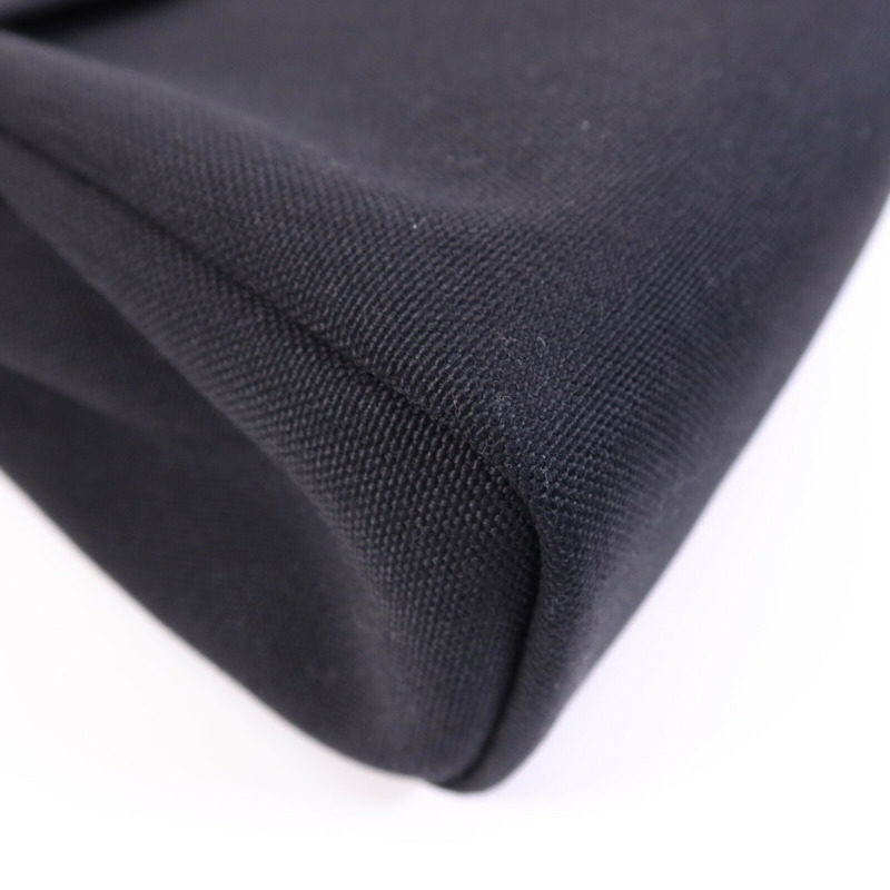 HERMES 帆布Herbag PM金扣手挽肩背兩用袋Noir-11