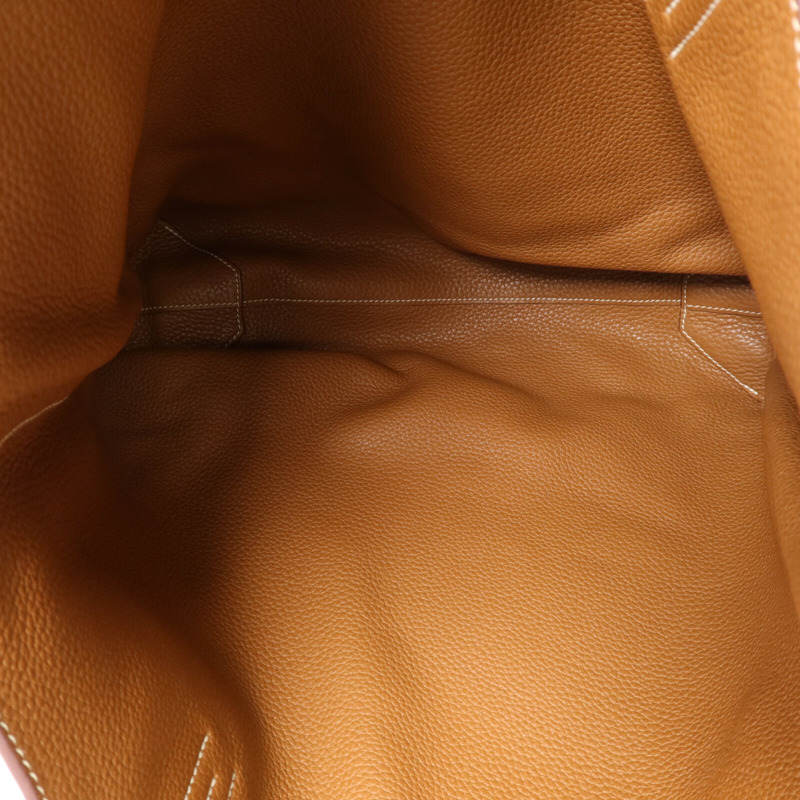 HERMES Clemence皮革Double Sens肩背袋/手挽袋Gold/Orange-4