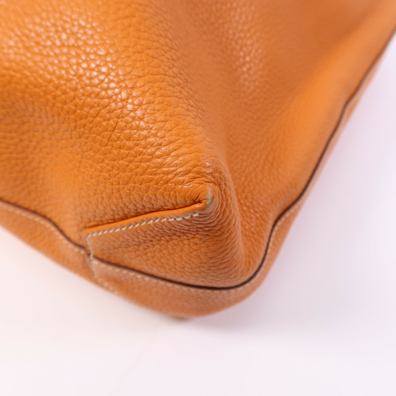 HERMES Clemence皮革Double Sens肩背袋/手挽袋Gold/Orange-8