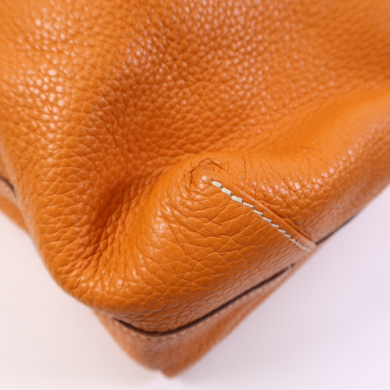 HERMES Clemence皮革Double Sens肩背袋/手挽袋Gold/Orange-9