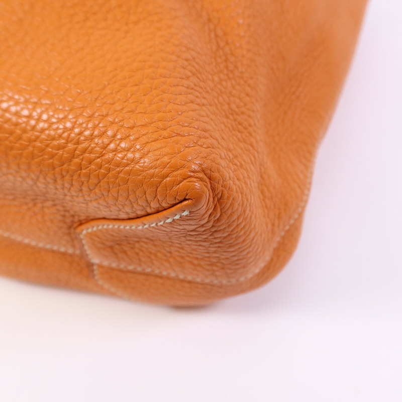 HERMES Clemence皮革Double Sens肩背袋/手挽袋Gold/Orange-10