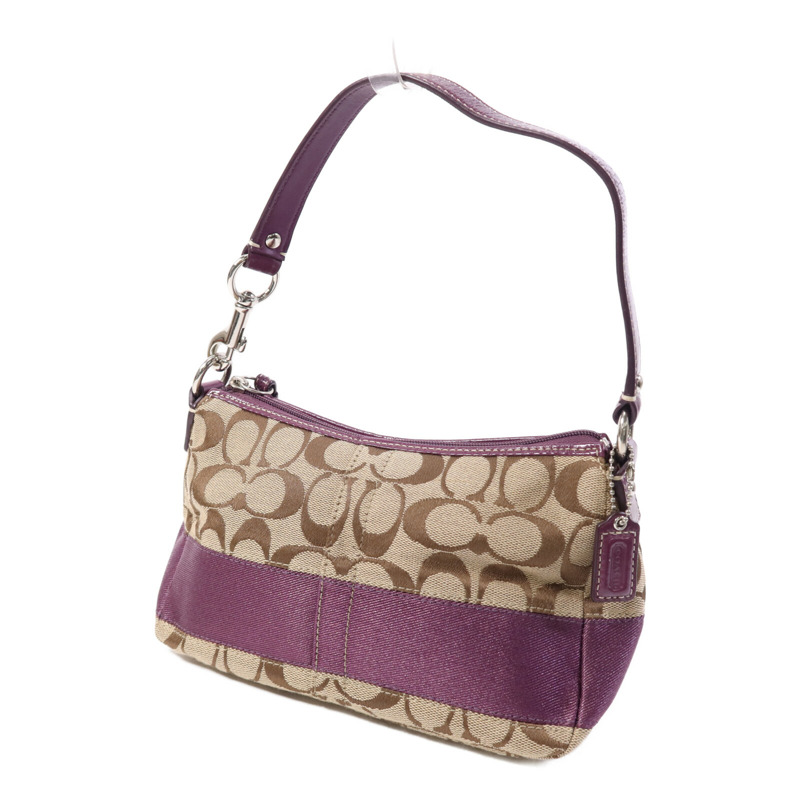 COACH 帆布Hand Bag銀扣手挽袋-2