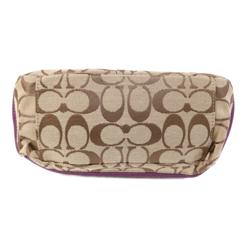 COACH 帆布Hand Bag銀扣手挽袋-3