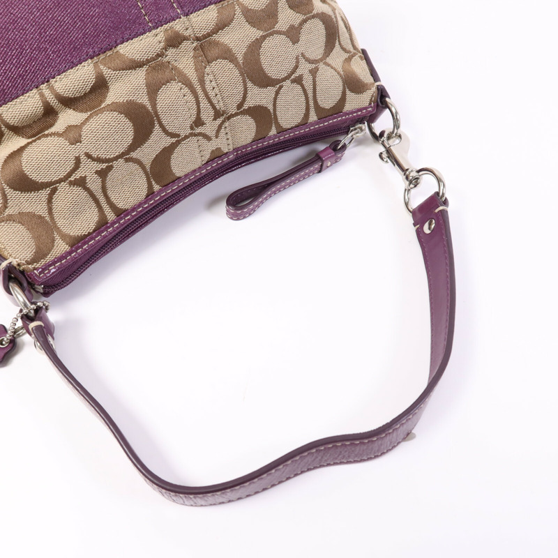 COACH 帆布Hand Bag銀扣手挽袋-7