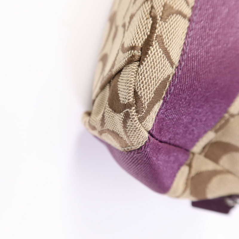 COACH 帆布Hand Bag銀扣手挽袋-8