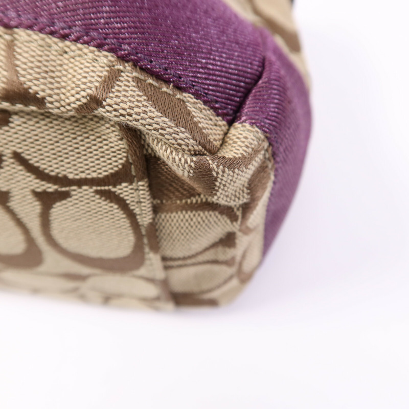 COACH 帆布Hand Bag銀扣手挽袋-10