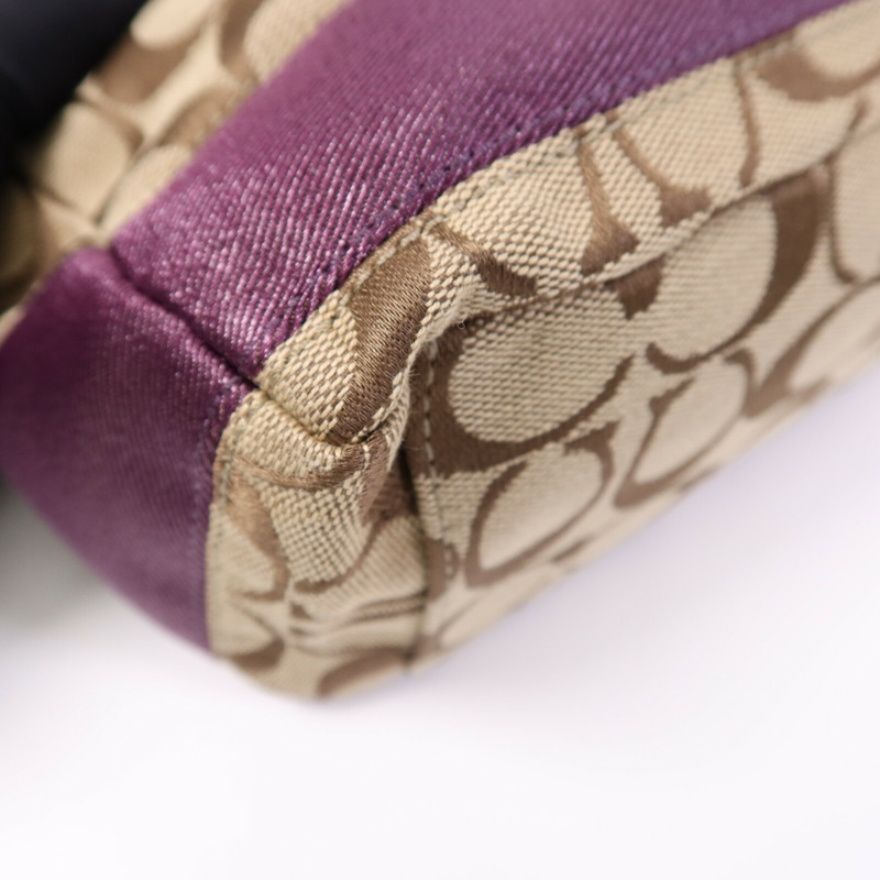 COACH 帆布Hand Bag銀扣手挽袋-11