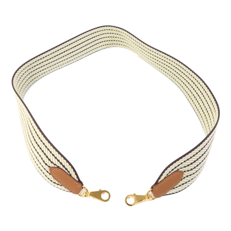 HERMES 帆布Hermes Shoulder Strap金扣掛飾Brown-0