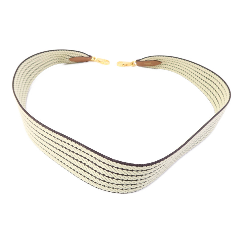 HERMES 帆布Hermes Shoulder Strap金扣掛飾Brown-2