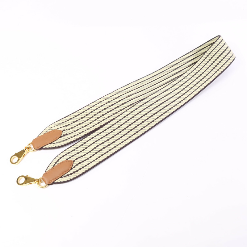 HERMES 帆布Hermes Shoulder Strap金扣掛飾Brown-3