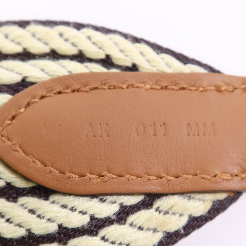 HERMES 帆布Hermes Shoulder Strap金扣掛飾Brown-5