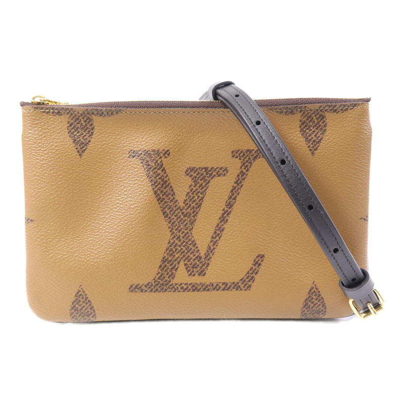 LOUIS VUITTON Monogram Giant Reverse Double Zip Pochette金扣肩背袋-0