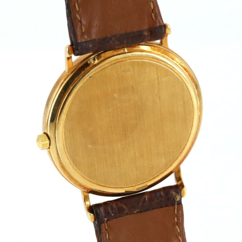 歐米茄圓形錶殼 YG 石英錶-4