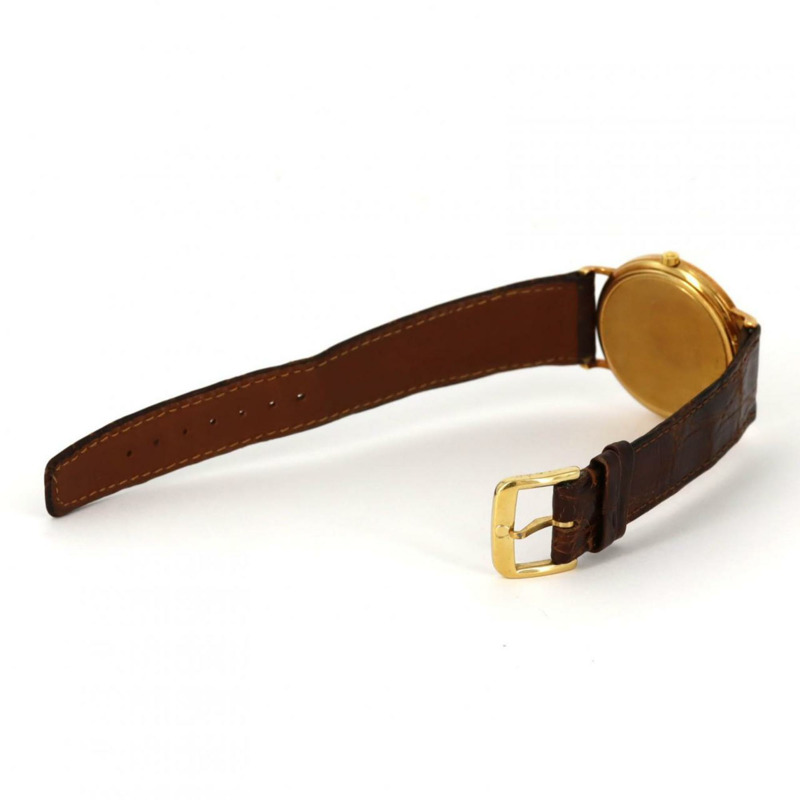 歐米茄圓形錶殼 YG 石英錶-5