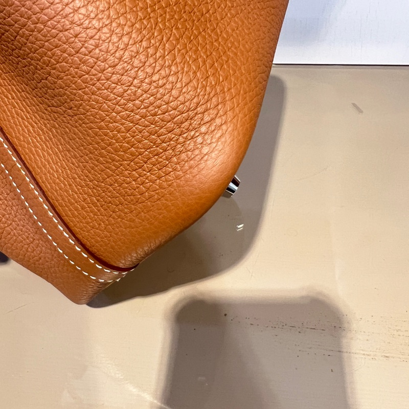 Hermes 金棕37T/C皮銀釦Picotin18手提包-2