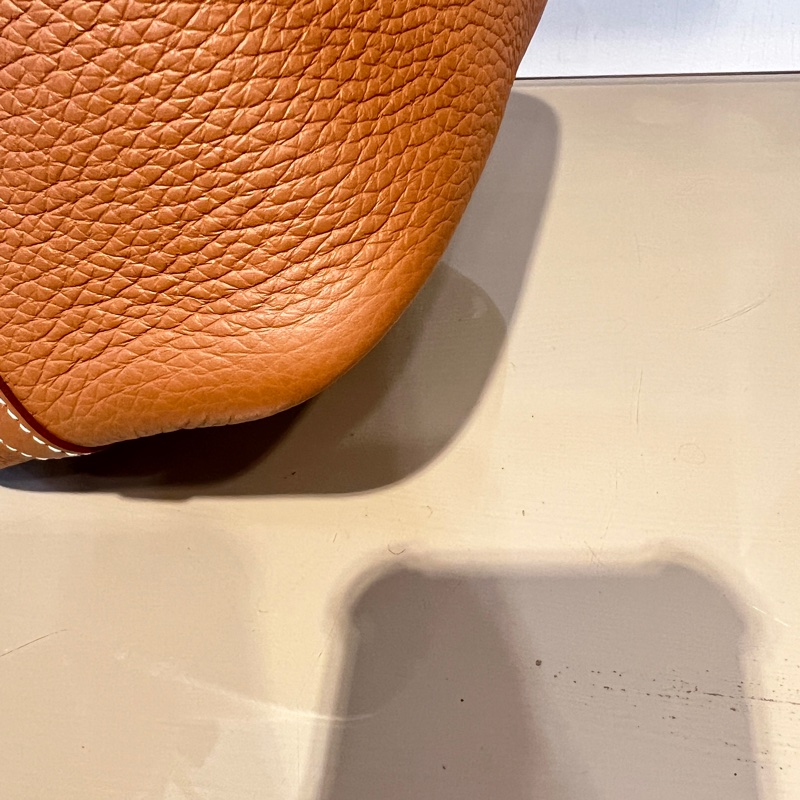 Hermes 金棕37T/C皮銀釦Picotin18手提包-4