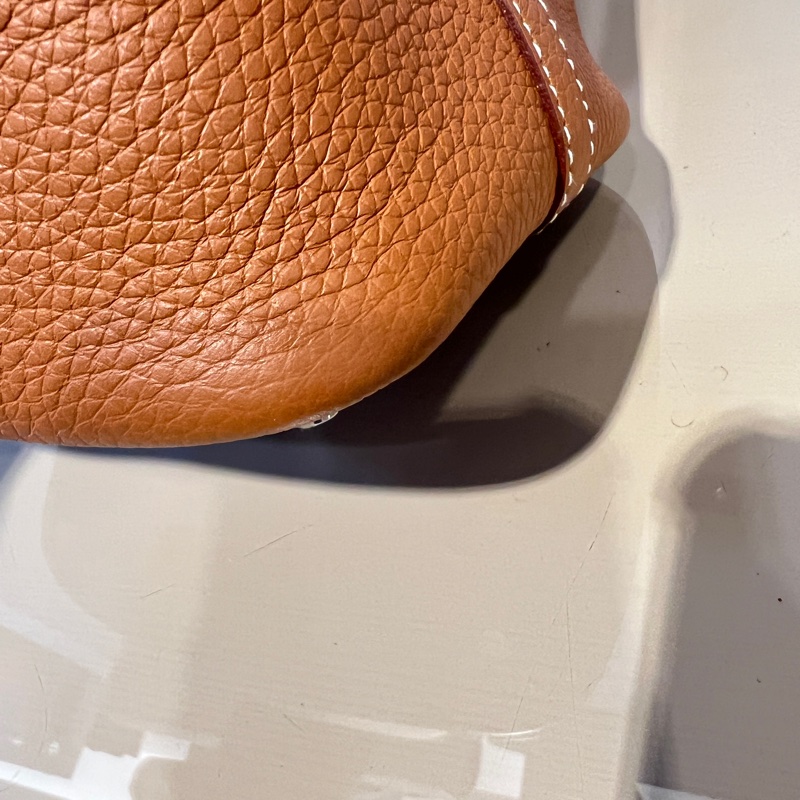 Hermes 金棕37T/C皮銀釦Picotin18手提包-5