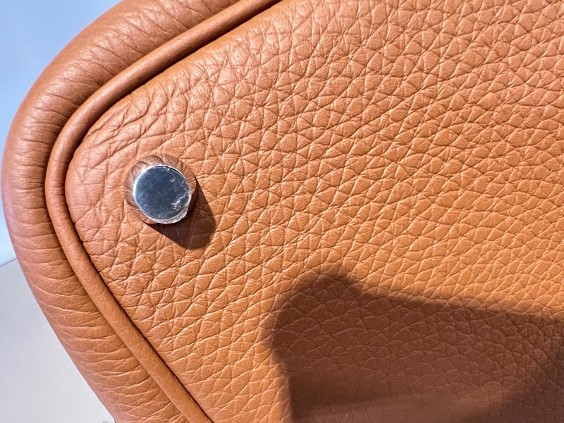 Hermes 金棕37T/C皮銀釦Picotin18手提包-10